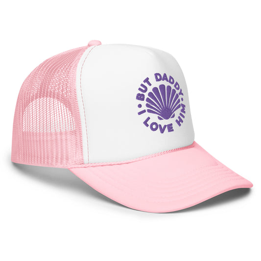 But Daddy I Love Him Pink + Purple Tucker Hat (Ready to Ship)
