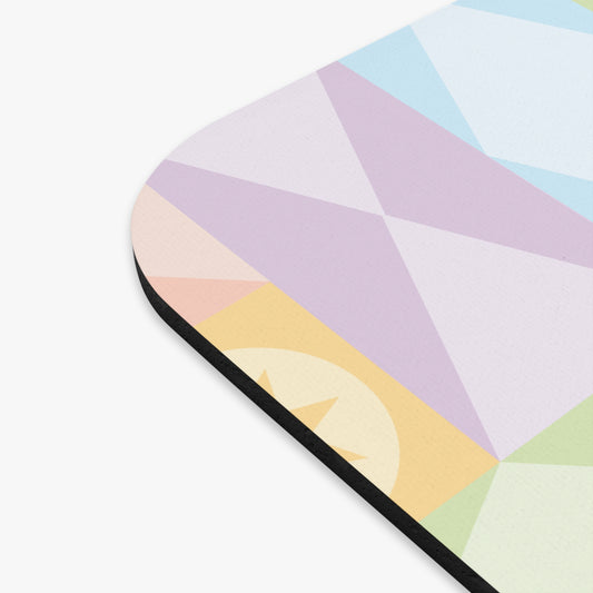 Pastel Geometric Rectangle Mouse Pad — Soft Mint & Lilac Pattern
