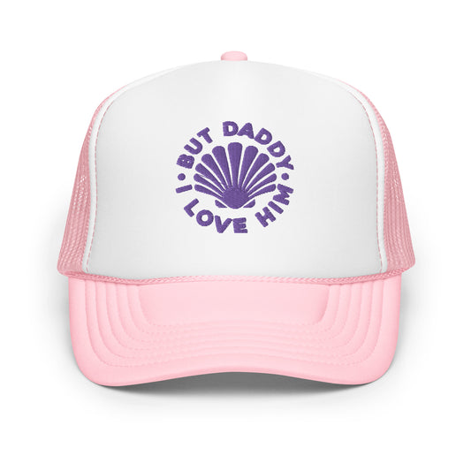 But Daddy I Love Him Pink + Purple Tucker Hat (Ready to Ship)